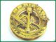 Brass Sundial Compass Antique Pirate Collectible Nautical Brass Sun Dial Compass Telescopes photo 1