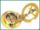 Brass Sundial Compass Antique Pirate Collectible Nautical Brass Sun Dial Compass Telescopes photo 4