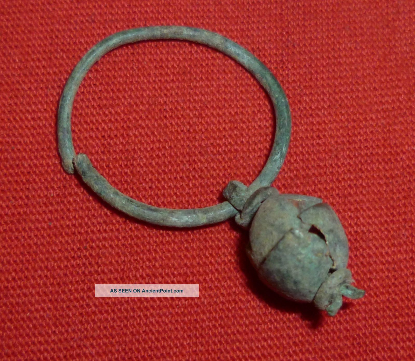 Viking / Nordic Ancient Artifact - Bronze Earring Circa 700 - 800 Ad - 1861 - Scandinavian photo