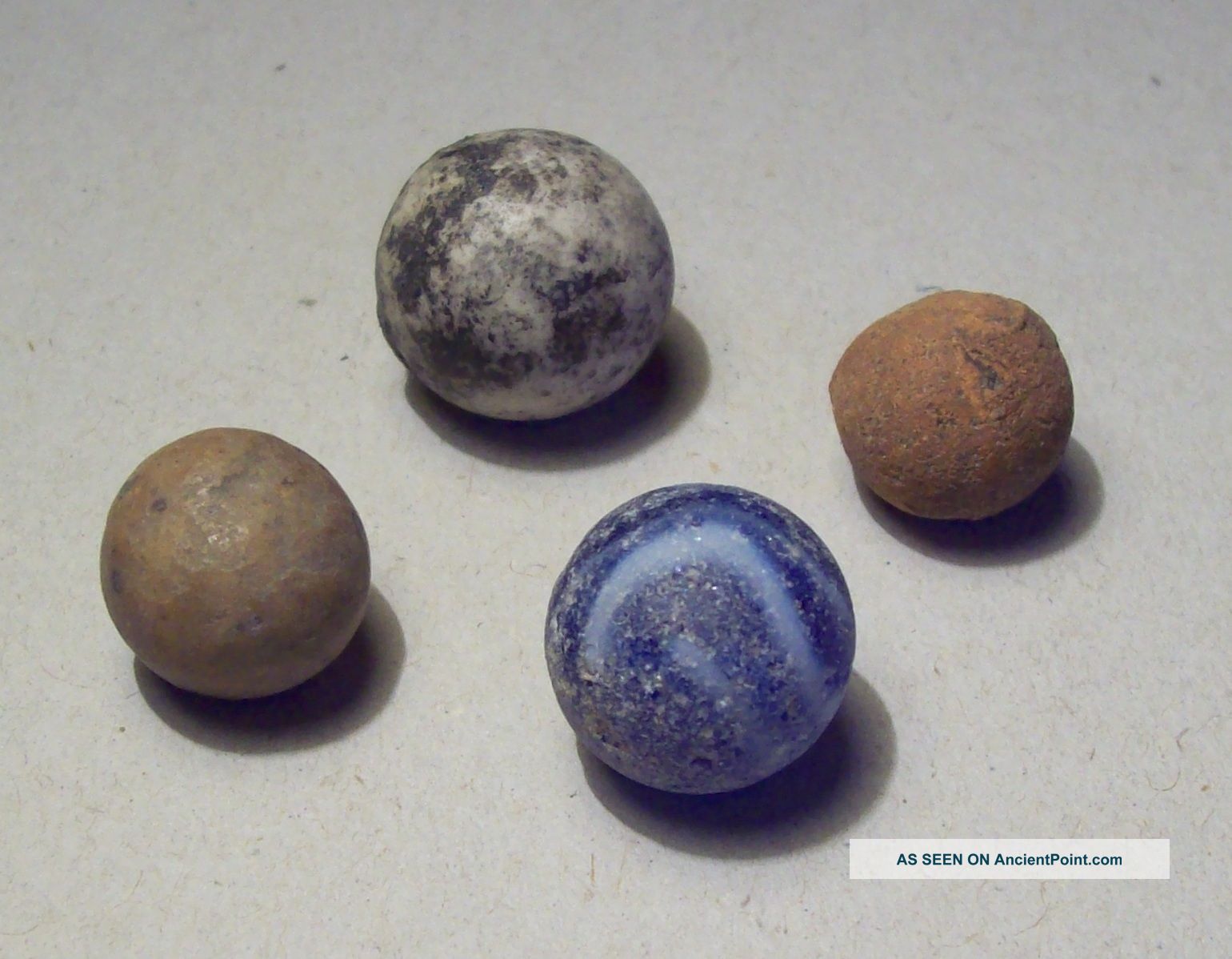4 Dug Marbles Ceramic And Glass 18th/20th Century Other Antiquities photo