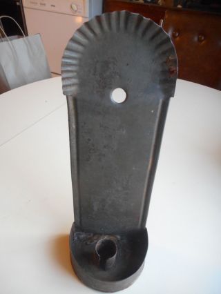 Mid 19th C.  Soldered Tin Candle Sconce.  Early Single Tin Candle Sconce.  Aafa photo
