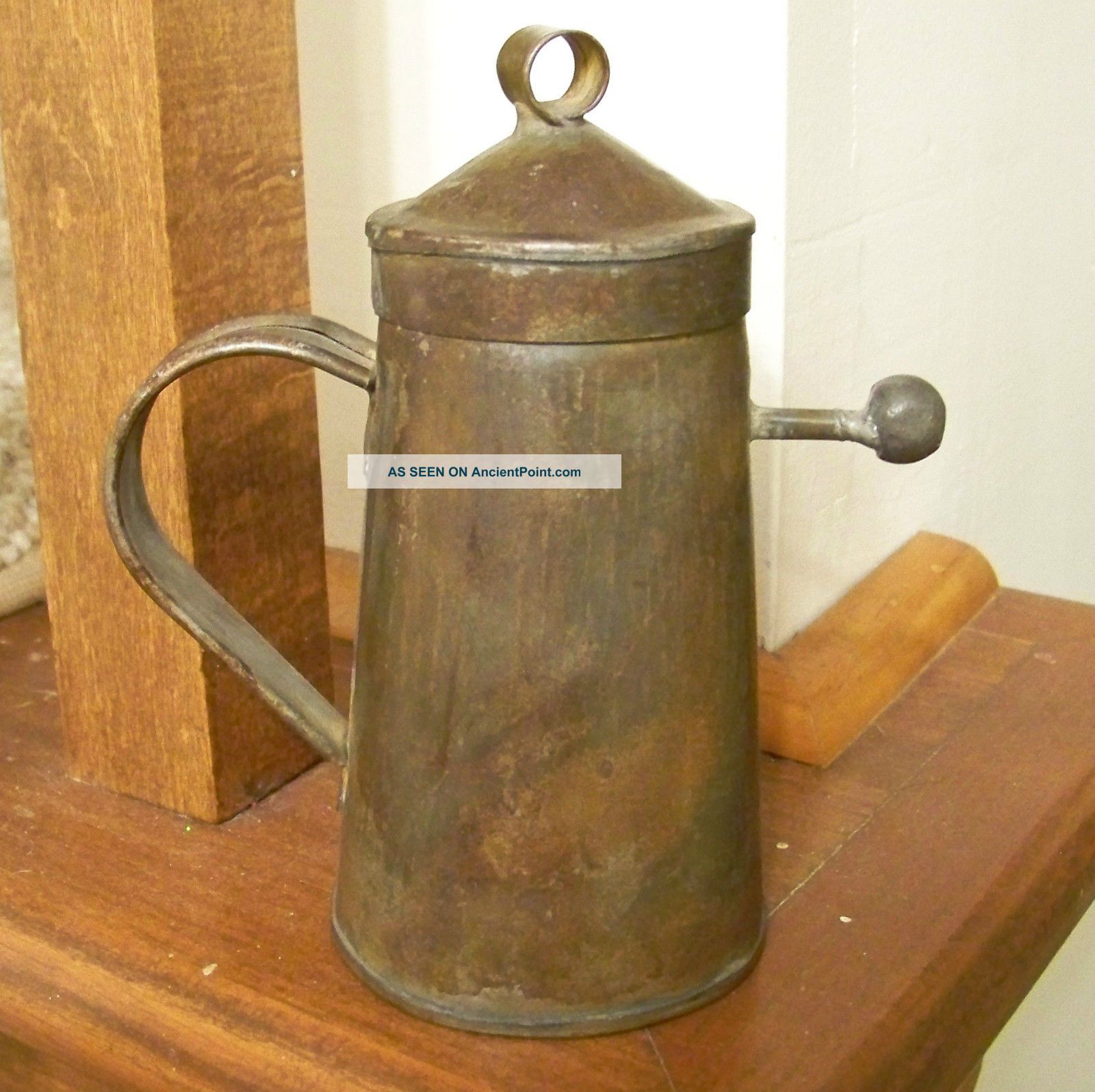 Antique 19th Century Tin Baby Feeder Or Nursing Can Primitives photo