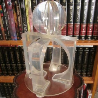 Large Mid - Century Modern Design Artist Signed Geometric Acrylic Lucite Sculpture photo