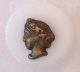 Buttons Victorian White Glass Brass Escutcheon Heads Buttons photo 2