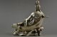 Rare Miao Silver Carved Efficacy Kwan - Yin Posture Leisurely Lie On Lotus Statue Kwan-yin photo 2