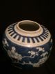 Antique 19th C Blue & White Prunus Pattern Tea Caddys Or Jars Vases photo 5