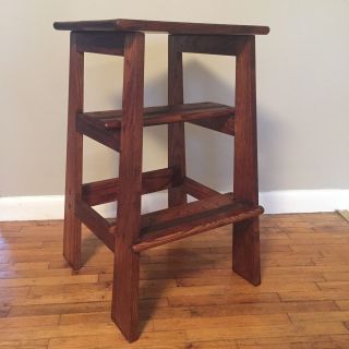Vintage Mission Oak Arts & Crafts Style Table,  Stool,  Plant Stand photo