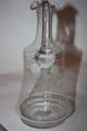 Antique Tall W Stopper Art Glass Enameled White Gold Paint Decanter Bottle Decanters photo 3