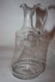 Antique Tall W Stopper Art Glass Enameled White Gold Paint Decanter Bottle Decanters photo 4