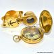 Antique Vintage Style,  Brass Pocket Folding Optical Glass Magnifying Lens Compas Compasses photo 5