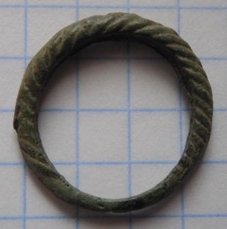Viking Period Bronze Little Pseudo Crimped Ring 1200 - 1300 Ad Vf, photo