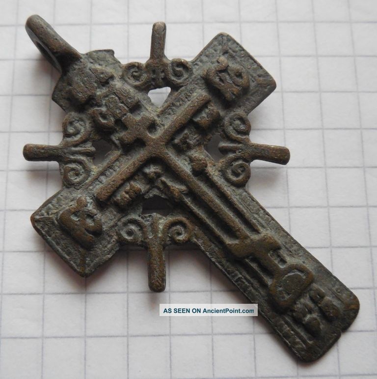 Ancient Big Bronze Cross 16th Century Vf, Other Antiquities photo