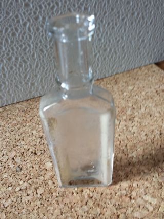 Small Clear Glass Apothecary,  Medicine Bottle photo