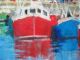 Stunning Colors Irirsh Seascape Fishing Fleet Painting Listed American Other Maritime Antiques photo 3