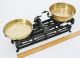 Antique Cast Iron Balance Scale 2 Brass Bowls All Scales photo 9