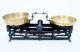 Antique Cast Iron Balance Scale 2 Brass Bowls All Scales photo 2