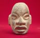 Olmec Clay Face Sculpture - Ceramic Antique Pre Columbian Artifact Maya Aztec The Americas photo 1