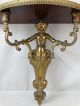 Antique French Rococo Old Victorian Figural Brass Sconce Putti Cherub Wall Shelf Other Antique Furniture photo 1