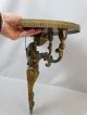 Antique French Rococo Old Victorian Figural Brass Sconce Putti Cherub Wall Shelf Other Antique Furniture photo 7