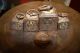 Antique Iron General Store Scale With 5 Weights Copper Tray In Scales photo 2