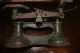Antique Iron General Store Scale With 5 Weights Copper Tray In Scales photo 5