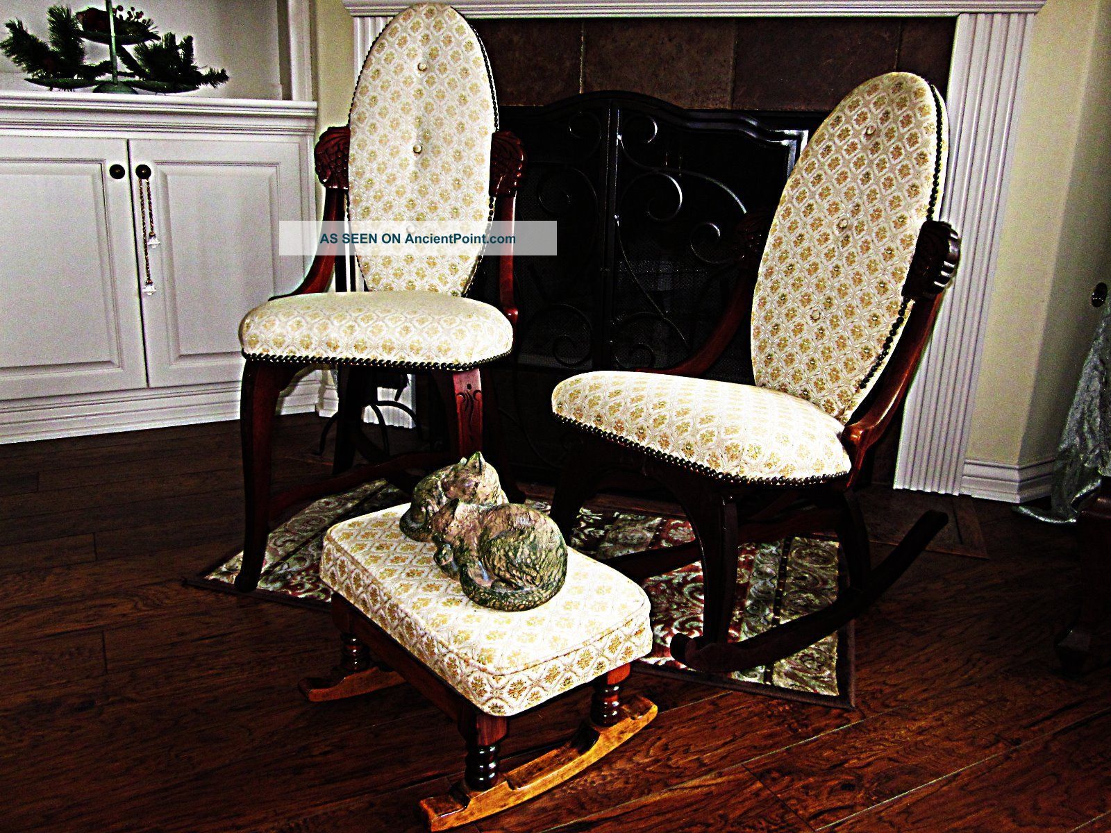 Victorian Style Furniture: Rocker,  Chair & Foot Stool In Near 1900-1950 photo