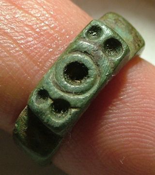 Rare Ancient Roman Soldiers Evil Eye Ring Artifact Wounds Of Christ S 6 photo