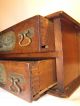 Vtg Victorian Antique Dovetail Wood 2 Drawer J.  & P.  Coats Thread Spool Cabinet Furniture photo 9