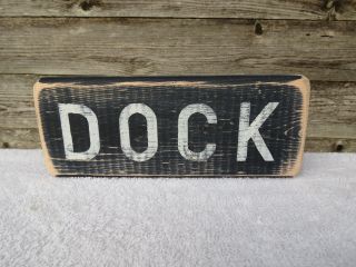 9 Inch Wood Hand Painted Dock Sign Nautical Seafood (s546) photo