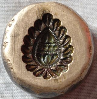 Vintage - India Hand Engraved - Jewelry Maker ' S - Bronze Earing Die Mold L522 photo