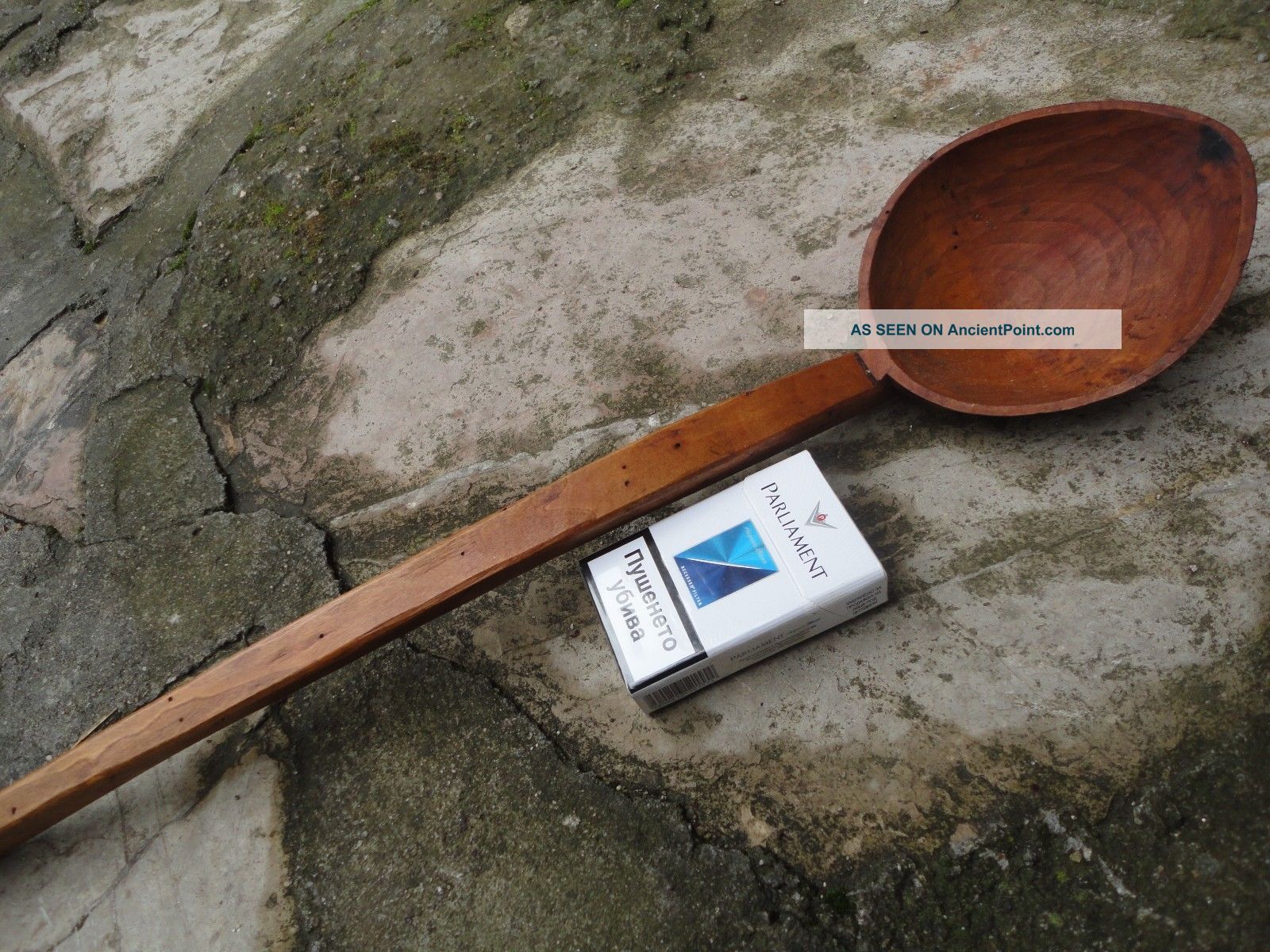 Primitive Antique Wood Carving Handmade Spoon Cooking Serving Very Large Huge Primitives photo