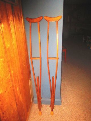Antique Vintage Primitive Wood Wooden Crutches 50 
