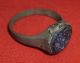 Stunning Viking / Nordic Ancient Bronze Ring - Purple Gem Circa 700 - 800 Ad - 1822 Scandinavian photo 1