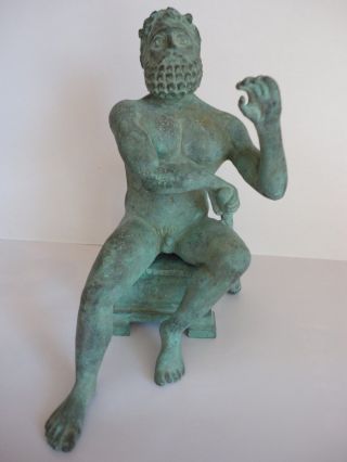 Roman Bronze Figure Ancient Greek God Heracle Sculpture Hercules Antique Modern photo