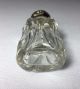 Vintage Cut Glass Perfume - Scent Bottle - With Silver Cap - Art Nouveau Perfume Bottles photo 3