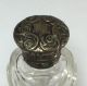Vintage Cut Glass Perfume - Scent Bottle - With Silver Cap - Art Nouveau Perfume Bottles photo 5