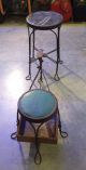 Antique Twisted Wrought Iron Shoe Shine Stand & Matching Customer Stool Other Mercantile Antiques photo 1