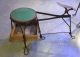 Antique Twisted Wrought Iron Shoe Shine Stand & Matching Customer Stool Other Mercantile Antiques photo 3