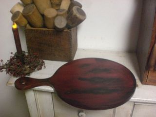 Primitive Wooden Red Wooden Cutting Board Red Bread Board photo