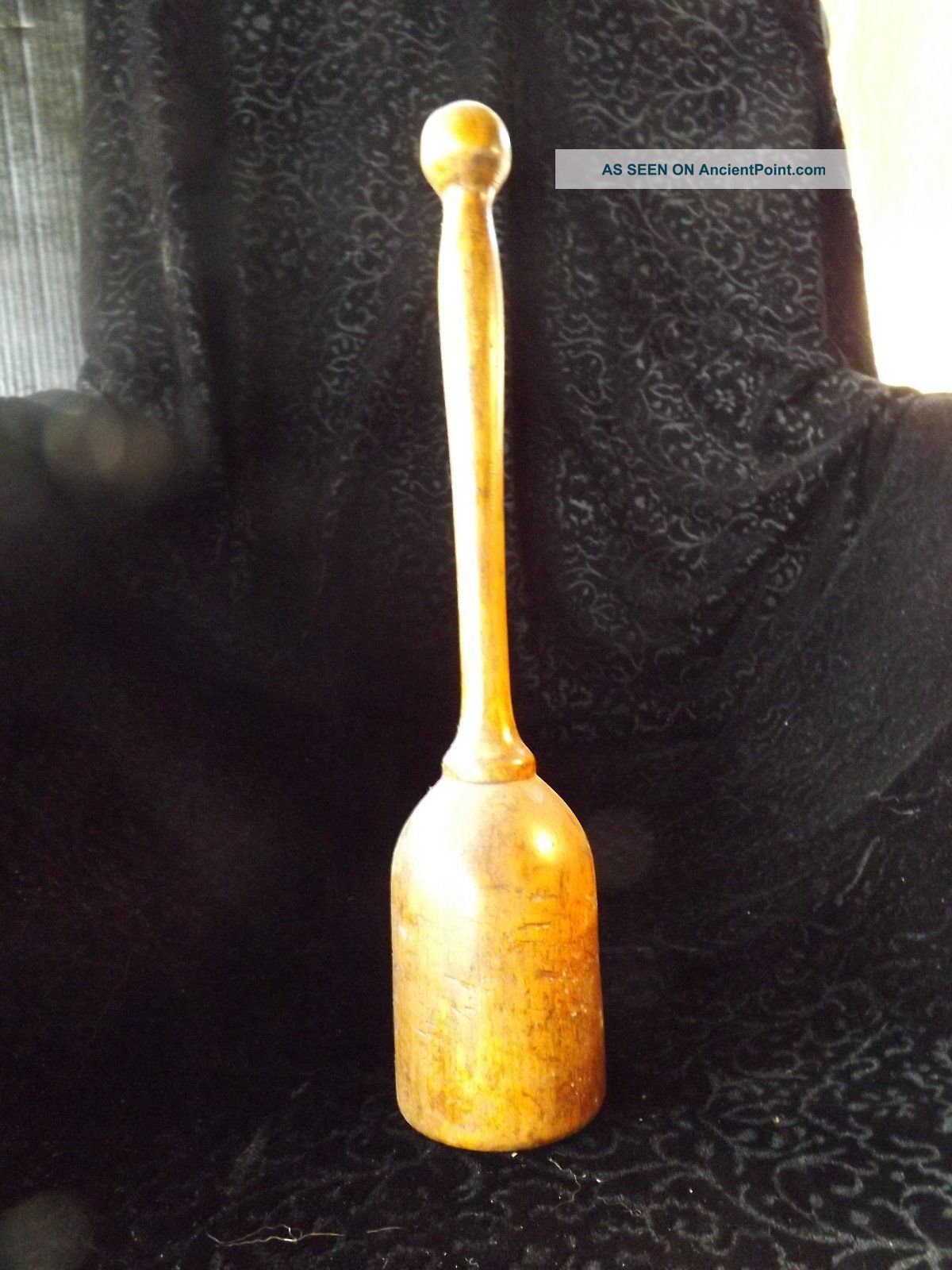 Birdseye Maple Primative Antique Potatoe Masher/pestle Primitives photo