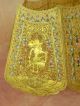 Antique Asian Chinese Indian Leather Lamp Shade Gold Gilt Peacock Koi Cut Outs Lamps photo 2