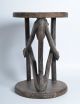 Antique African Bamileke Caryatid Figural Stool,  Carved Wood Cameroon Tribal Art Sculptures & Statues photo 2