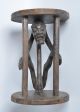 Antique African Bamileke Caryatid Figural Stool,  Carved Wood Cameroon Tribal Art Sculptures & Statues photo 3