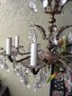 Stunning Antique Brass Chandelier Crown Styled 8 Arm Crystals Prisms Chandeliers, Fixtures, Sconces photo 1