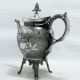 1880 Victorian Eastlake Japanese Meriden B.  Company Satin Chased Legged Tea Pot Tea/Coffee Pots & Sets photo 2