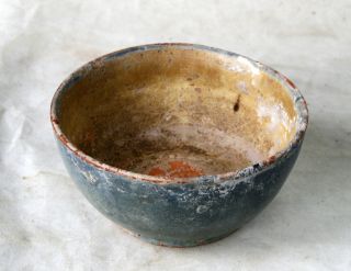 Antique 19`c Ottoman Empire Handmade Redware Glased Pottery Ceramic Dish Bowl 03 photo