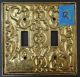 Vtg Mcco 1968 Double Light Switch Plate Brass Victorian Or Art Nouveau (r) Switch Plates & Outlet Covers photo 1