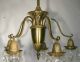 Vtg Antique Colonial Revival Chandelier Ceiling Fixture Lamp Solid Brass Prisms Chandeliers, Fixtures, Sconces photo 4