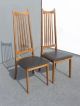 Pair Vintage Danish Modern Style Tall Back Side Chairs Eva Niels Koefoed Style Post-1950 photo 1