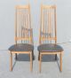 Pair Vintage Danish Modern Style Tall Back Side Chairs Eva Niels Koefoed Style Post-1950 photo 2
